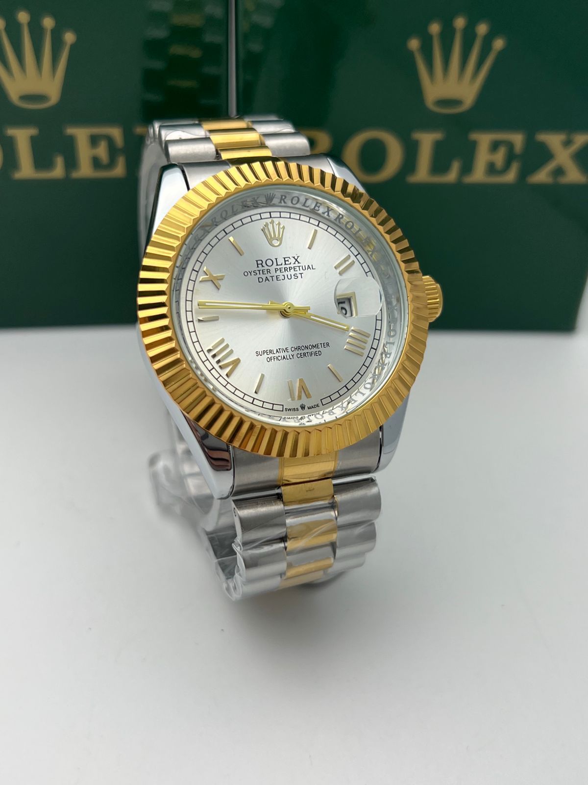Rolex Datejust Bicolor Fondo Blanco