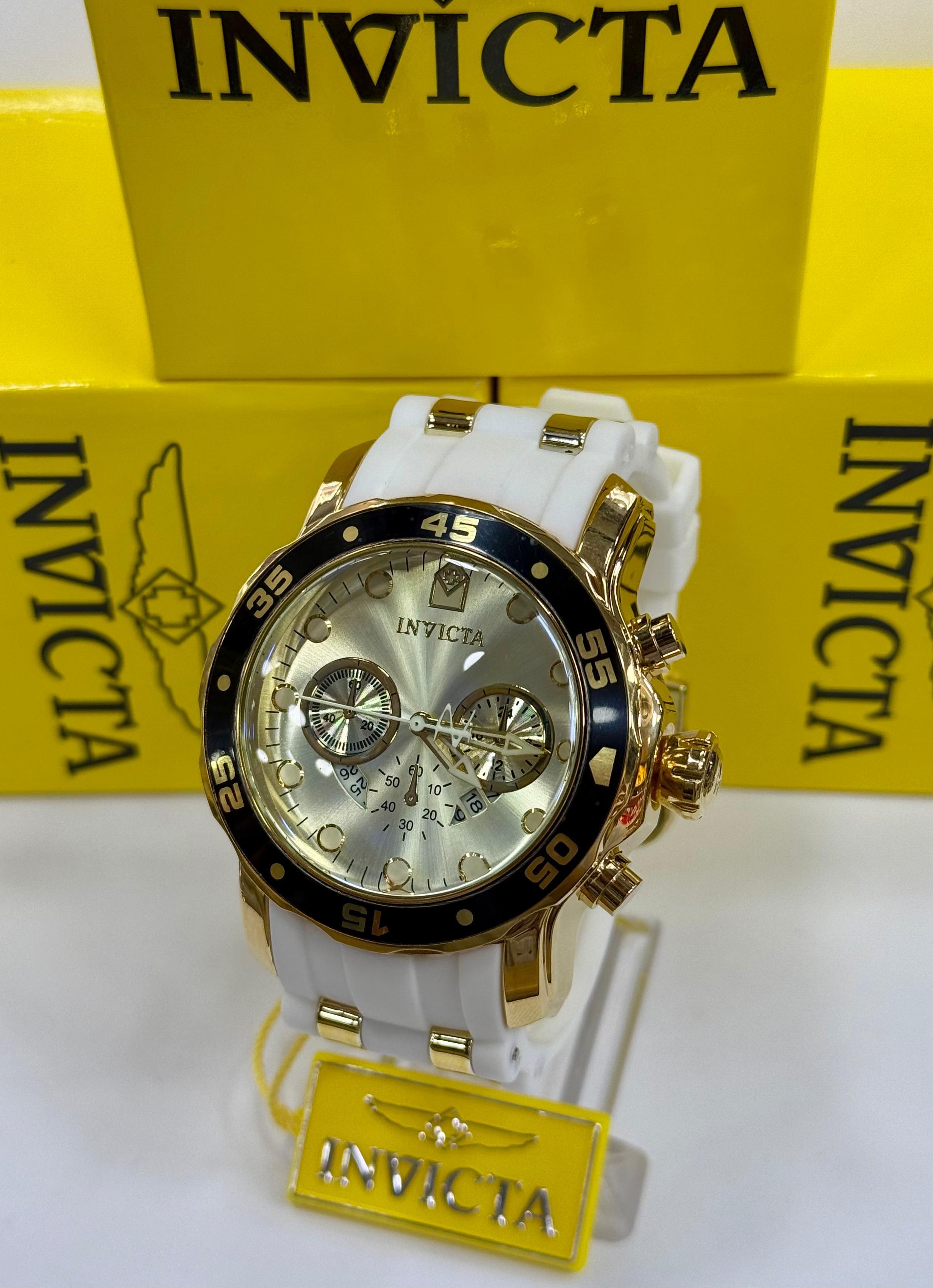 Invicta Pro Diver Blanco Fondo Dorado